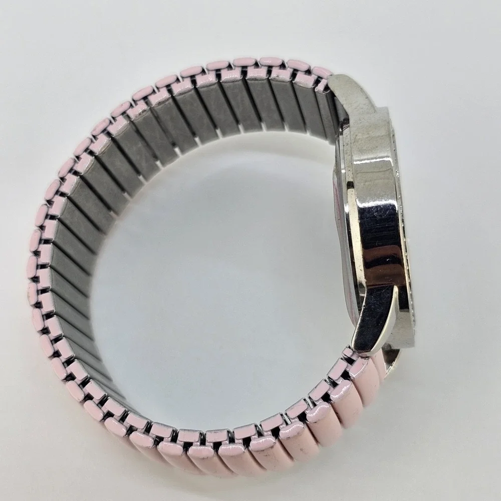 Women's Watch 36MM Pink Dial Pink Stretch Metal Band 5.75